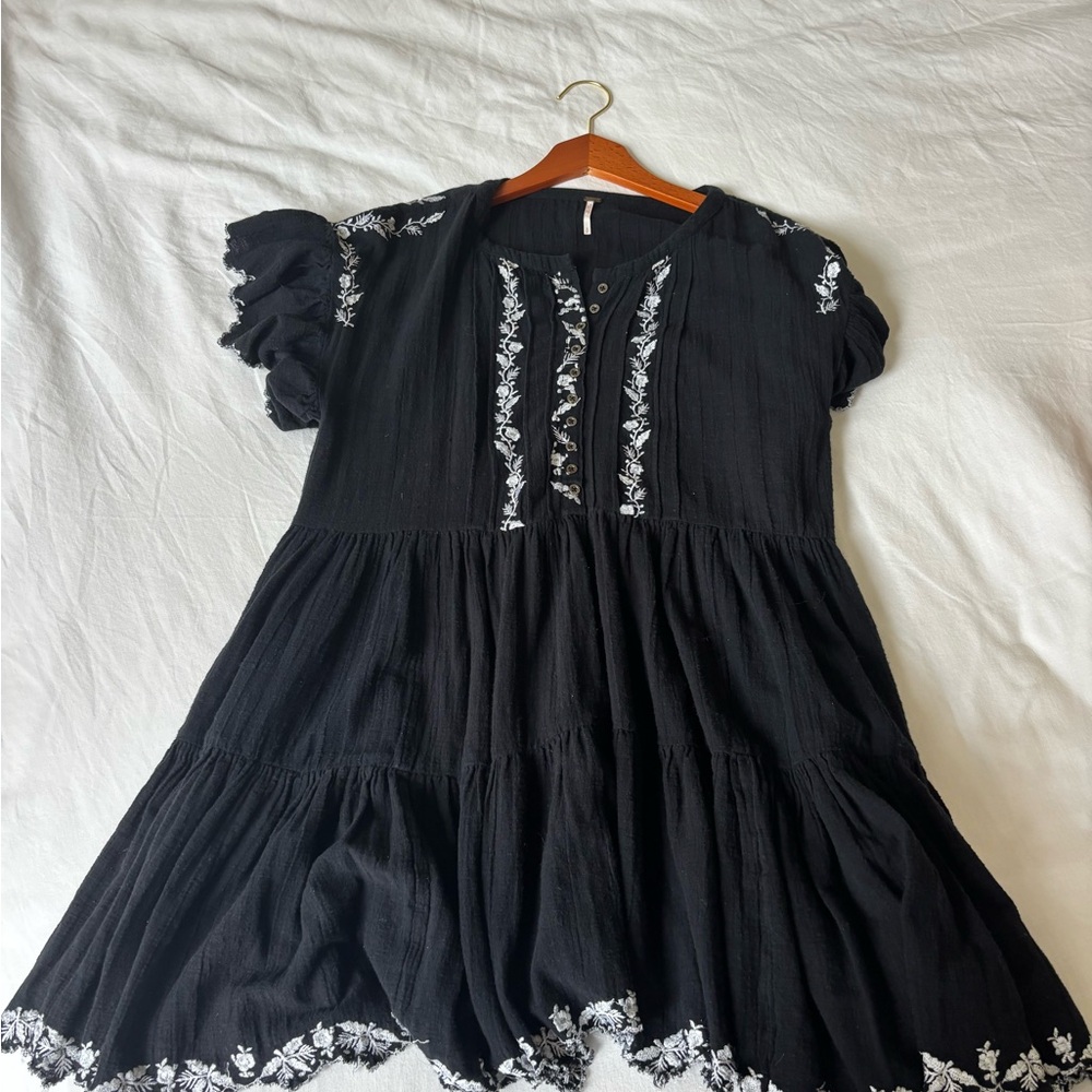 Free People Black Floral Dress